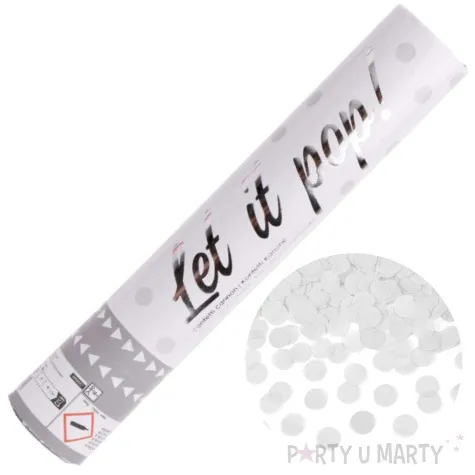 tuba strzelajaca konfetti kolka bialy amscan 28 cm