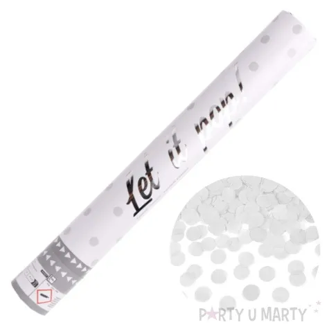 tuba strzelajaca konfetti kolka bialy amscan 40 cm
