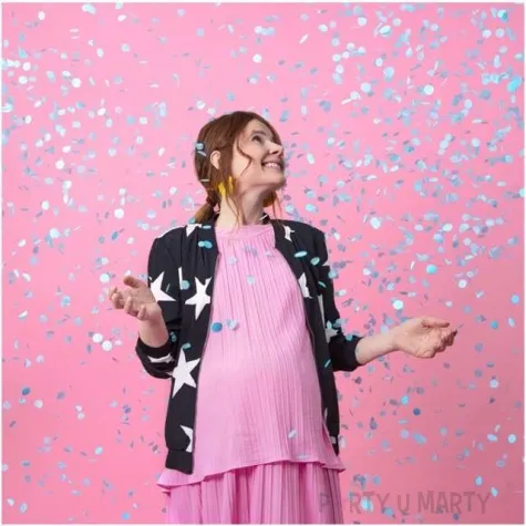 tuba strzelajaca konfetti kolka blekitny partydeco 60 cm