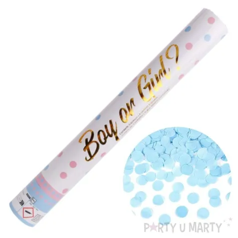 tuba strzelajaca konfetti kolka boy or girl chlopiec blekitny amscan 40 cm