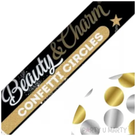 tuba strzelajaca konfetti kolka glamour zloty srebrny godan 40 cm