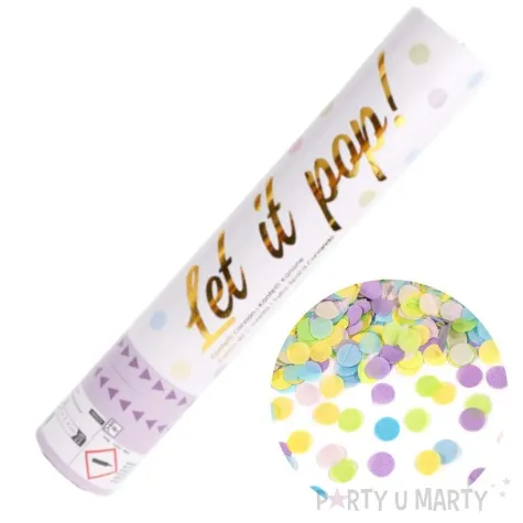 tuba strzelajaca konfetti kolka mix pastelowy amscan 28 cm