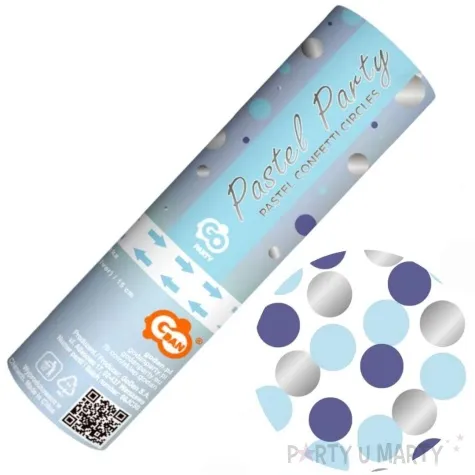 tuba strzelajaca konfetti kolka niebieski mix godan 15 cm