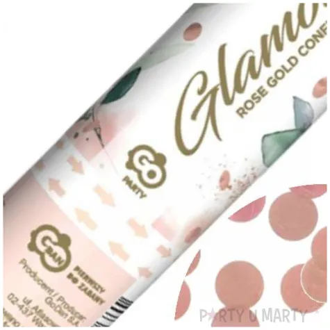 tuba strzelajaca konfetti kolka rozowe zloto godan 15 cm