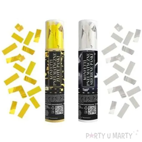 tuba strzelajaca konfetti konfetti zlote i srebrne godan 20 cm 24 szt