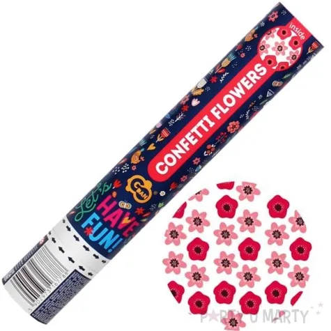 tuba strzelajaca konfetti kwiaty czerwony godan 30 cm