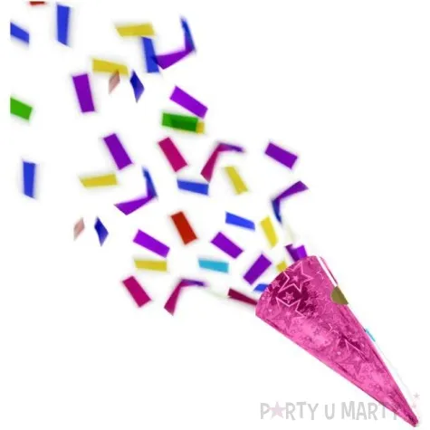 tuba strzelajaca konfetti mini rozek fuksja mix folat 4 szt