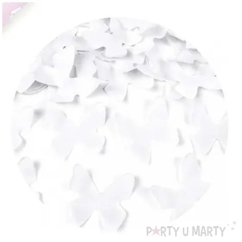 tuba strzelajaca konfetti motylki bialy partydeco 60 cm