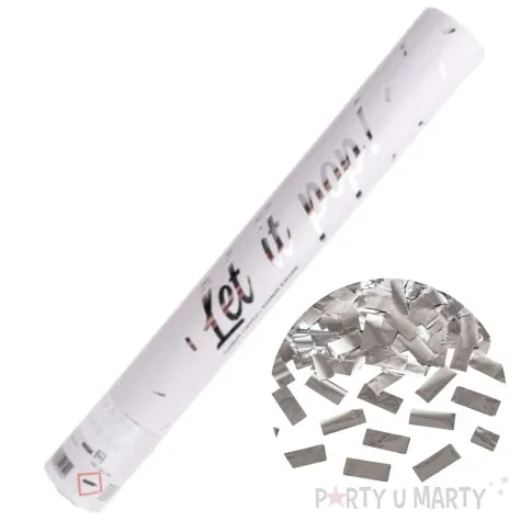 tuba strzelajaca konfetti paski srebrny amscan 40 cm