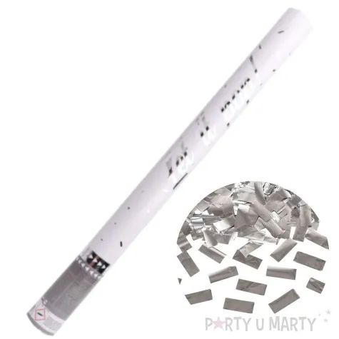 tuba strzelajaca konfetti paski srebrny amscan 60 cm