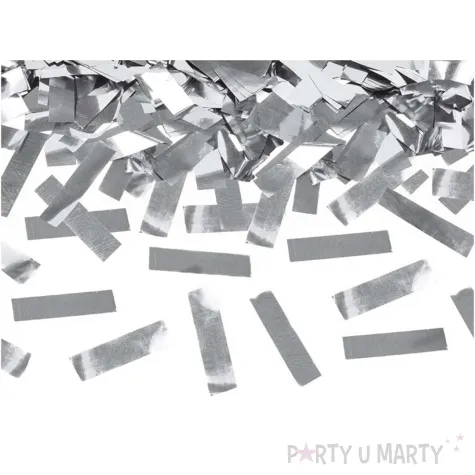 tuba strzelajaca konfetti paski srebrny partydeco 60 cm
