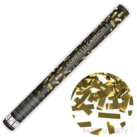 tuba strzelajaca konfetti paski zloty partydeco 60 cm