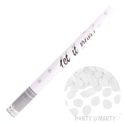 tuba strzelajaca konfetti platki roz biale 60 cm amscan