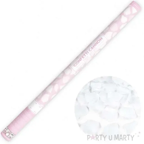 tuba strzelajaca konfetti platki roz bialy partydeco 80 cm