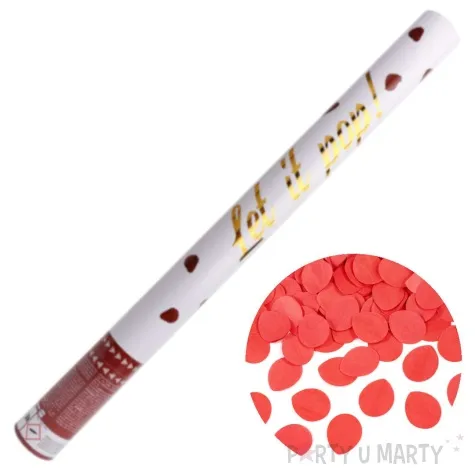 tuba strzelajaca konfetti platki roz czerwony amscan 60 cm