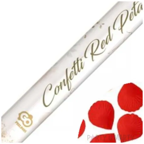 tuba strzelajaca konfetti platki roz czerwony godan 60 cm