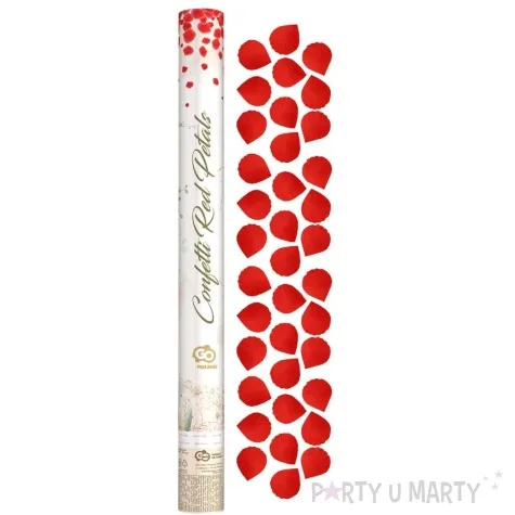 tuba strzelajaca konfetti platki roz czerwony godan 60 cm