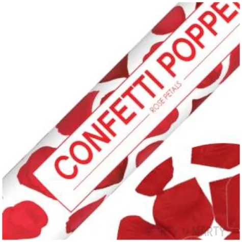 tuba strzelajaca konfetti platki roz czerwony partypal 40 cm