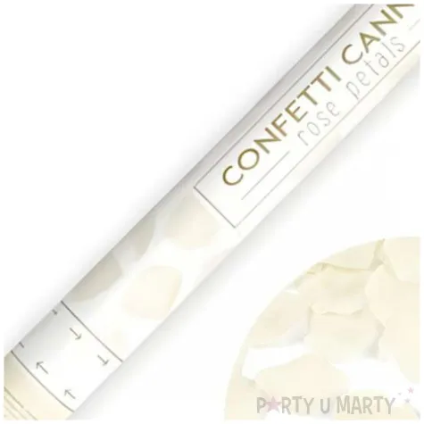tuba strzelajaca konfetti platki roz kremowy partydeco 60 cm