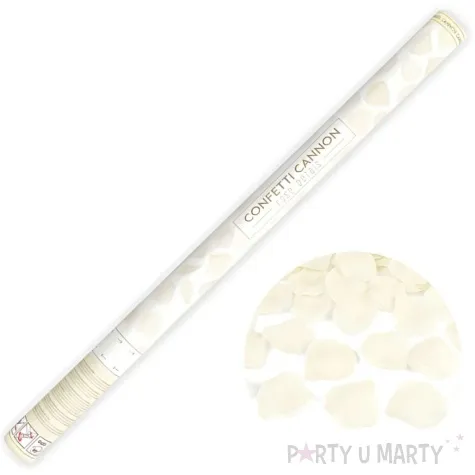 tuba strzelajaca konfetti platki roz kremowy partydeco 80 cm