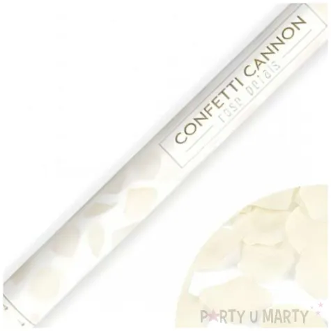 tuba strzelajaca konfetti platki roz kremowy partydeco 80 cm