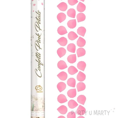 tuba strzelajaca konfetti platki roz rozowy jasny 60 cm godan