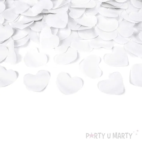 tuba strzelajaca konfetti serca bialy partydeco 60 cm