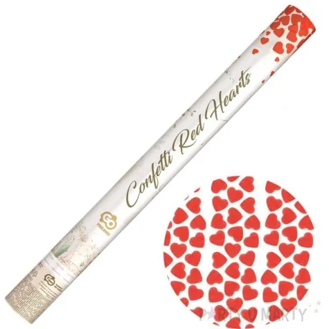 tuba strzelajaca konfetti serca czerwone godan 60 cm