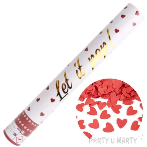 tuba strzelajaca konfetti serca czerwony amscan 40 cm
