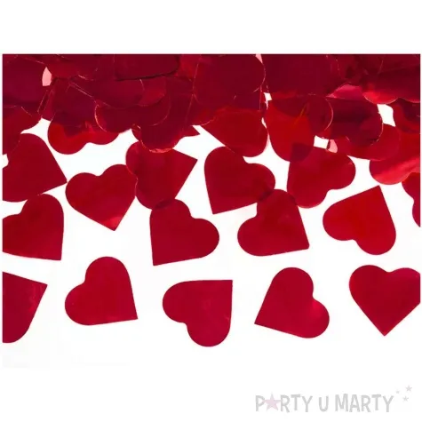 tuba strzelajaca konfetti serca czerwony partydeco 80 cm