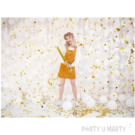 tuba strzelajaca konfetti serca zloty partydeco 60 cm
