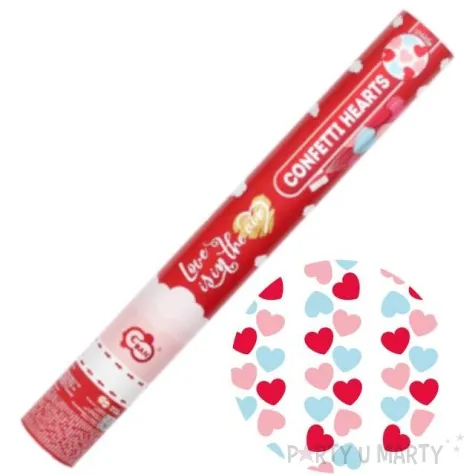 tuba strzelajaca konfetti serduszka love is in the air mix 40 cm godan