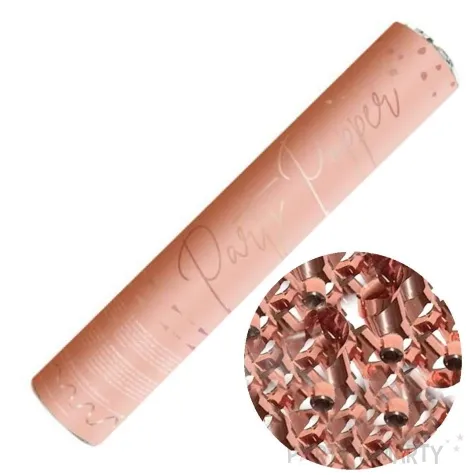 tuba strzelajaca konfetti serpentyny rozowo zloty folat 28 cm