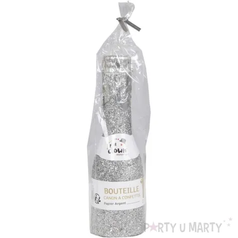 tuba strzelajaca konfetti szampan serpentyny srebrny ptitclown 16 cm