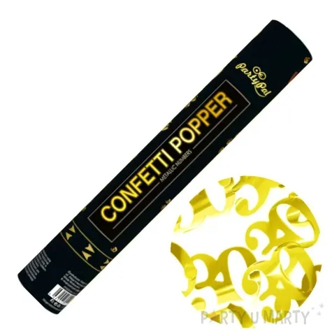 tuba strzelajaca konfetti urodziny cyfra 30 zlote partypal 40 cm