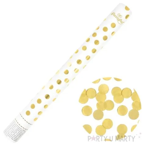tuba strzelajaca konfetti zlote kolka partypal 40 cm