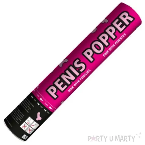 tuba strzelajaca peniski konfetti rozowy folat 28 cm
