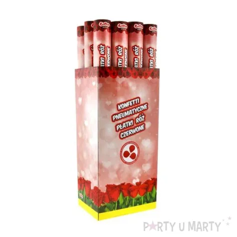 tuba strzelajaca platki roz czerwone 80 cm