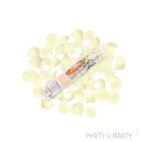 tuba strzelajaca platki roz kremowe i serca 30 cm