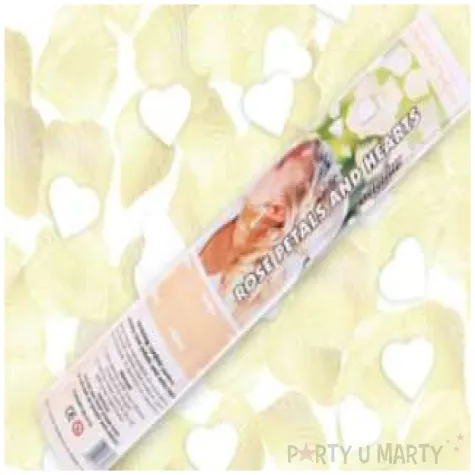 tuba strzelajaca platki roz kremowe i serca 30 cm