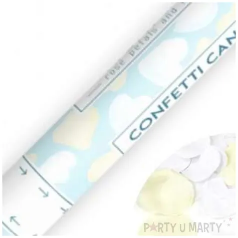 tuba strzelajaca platki roz kremowe i serca 40 cm