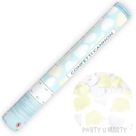 tuba strzelajaca platki roz kremowe i serca 40 cm