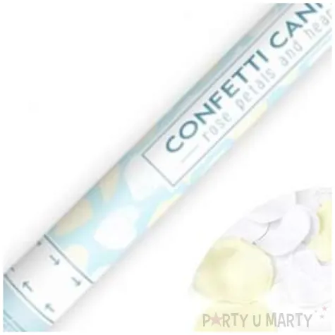 tuba strzelajaca platki roz kremowe i serca 60 cm