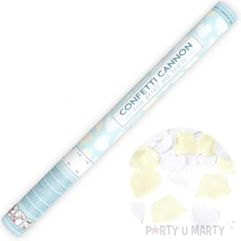 tuba strzelajaca platki roz kremowe i serca 60 cm