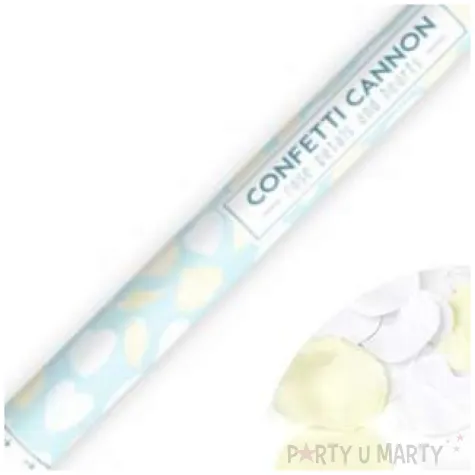 tuba strzelajaca platki roz kremowe i serca 80 cm