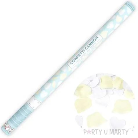 tuba strzelajaca platki roz kremowe i serca 80 cm