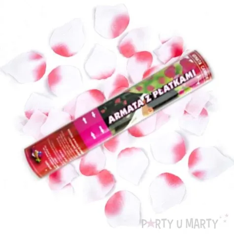 tuba strzelajaca platki roz rozowe 30 cm