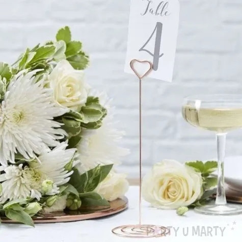 uchwyt serce na numerki rozowe zloto godan