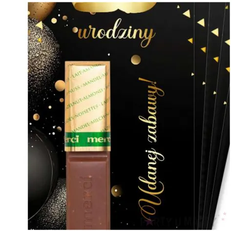 upominek dla gosci bileciki na czekoladki 18 urodziny glamour osiemnastka podziekowania 5 szt