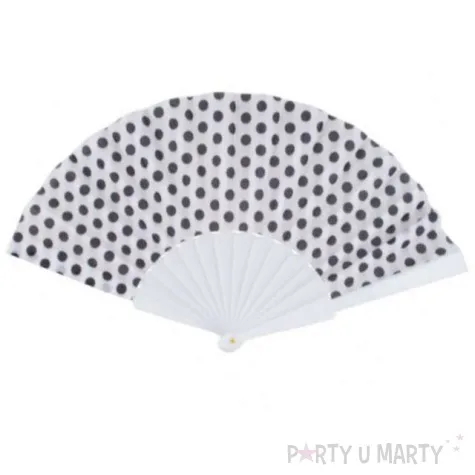 wachlarz kropki bialy materialowy funnyfashion